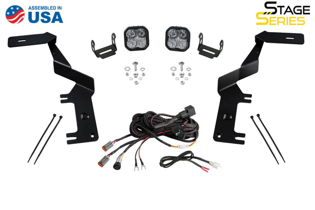Stage Series Ditch Light Kit for 2017-2022 Ford Super Duty, SS3 Pro Yellow Combo Diode Dynamics