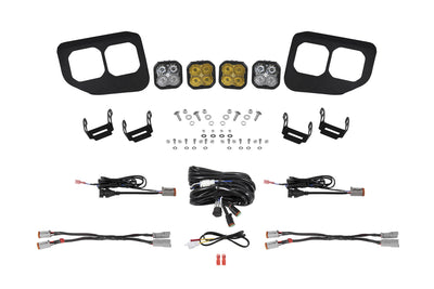 SS3 LED Fog Pocket Kit for 2020-2022 Ford Super Duty, Yellow Pro Diode Dynamics