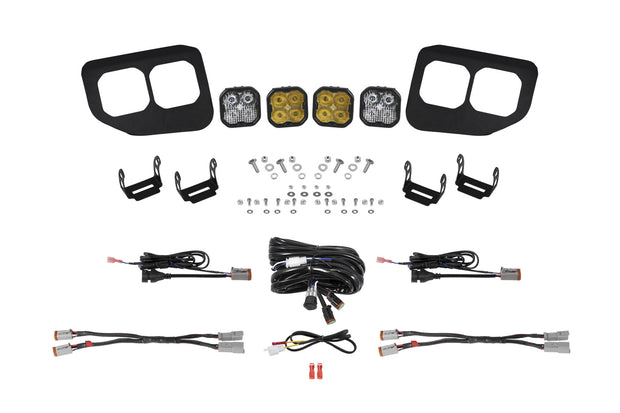 SS3 LED Fog Pocket Kit for 2020-2022 Ford Super Duty, Yellow Pro Diode Dynamics