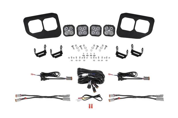 SS3 LED Fog Pocket Kit for 2020-2022 Ford Super Duty, White Max Diode Dynamics