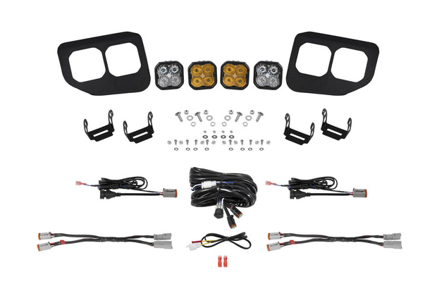 SS3 LED Fog Pocket Kit for 2020-2022 Ford Super Duty, Yellow Max Diode Dynamics