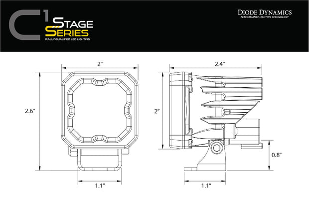 Stage Series Fog Light Mounting Brackets for 2023-2024 Chevrolet Colorado Diode Dynamics