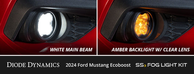 SS3 Add-On Fog Lamp Kit for 2024 Ford Mustang EcoBoost White Pro Diode Dynamics