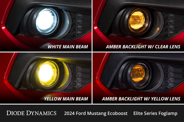 Elite Series Add-On Fog Lamp Kit for 2024 Ford Mustang GT Yellow Diode Dynamics