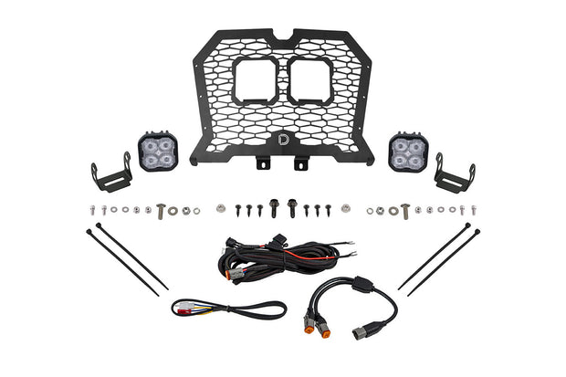Stage Series LED Grille Kit for 2021-2024 Polaris RZR Trail, Cool White (6000K) Pro White SAE Fog