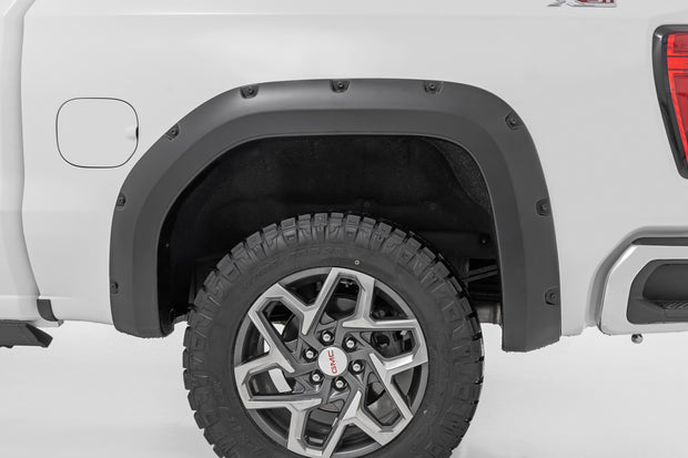 Traditional Pocket Fender Flares Gloss Black GMC Sierra 1500 2WD/4WD (19-23) Rough Country