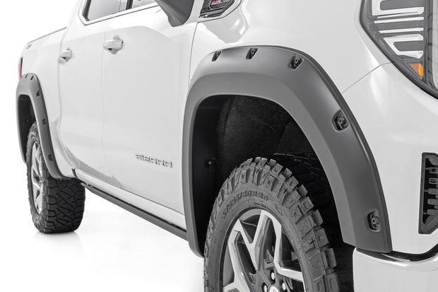Traditional Pocket Fender Flares Flat Black 19-Up GMC Sierra 1500 2WD/4WD Rough Country