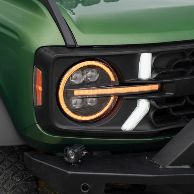2021-2024 Ford Bronco Sequential LED Projector Headlights Pair Form Lighting