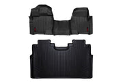 Heavy Duty Floor Mats Front/Rear W/Center 15-Up Ford F-150 SuperCrew Cab Rough Country