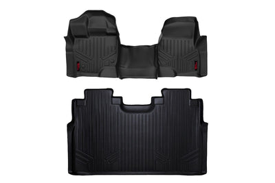 Heavy Duty Floor Mats Front/Rear W/Center 15-Up Ford F-150 SuperCrew Cab Rough Country