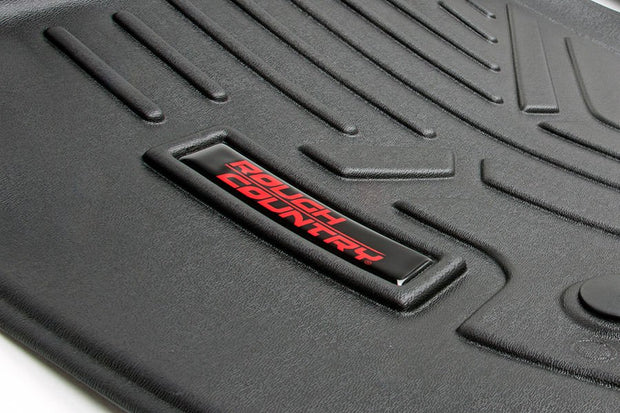 Heavy Duty Floor Mats Front/Rear W/Center 15-Up Ford F-150 SuperCrew Cab Rough Country