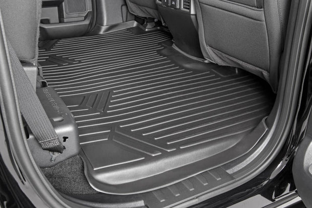 Heavy Duty Floor Mats Front/Rear W/Center 15-Up Ford F-150 SuperCrew Cab Rough Country