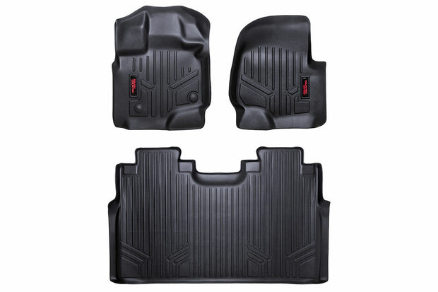 Heavy Duty Floor Mats Front/Rear-15-Up Ford F-150 SuperCrew Cab Rough Country