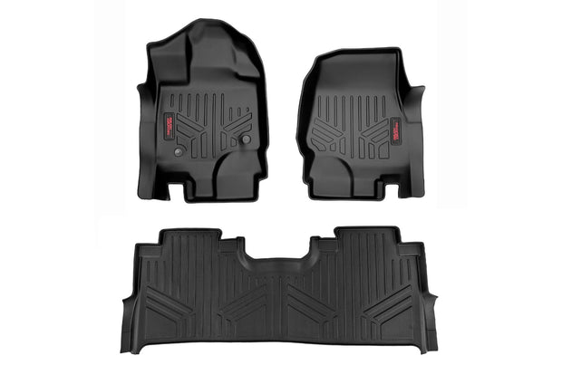 Floor Mats Front Row Buckets w/Factory Under Seat Storage Ford F-150 2WD/4WD 15-Up Rough Country