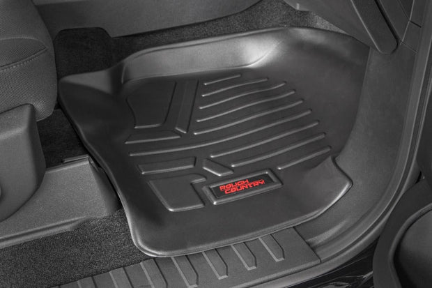 Floor Mats Front Row Buckets w/Factory Under Seat Storage Ford F-150 2WD/4WD 15-Up Rough Country