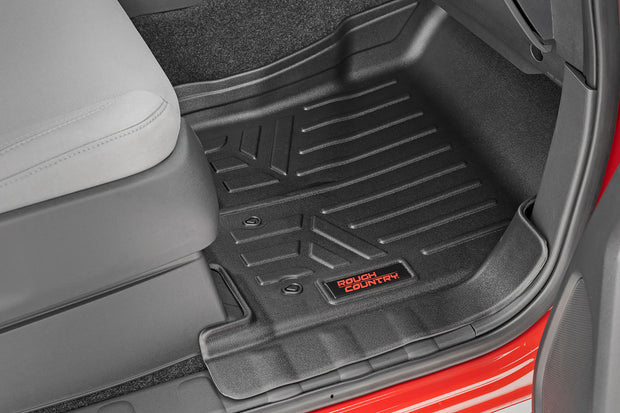 Floor Mats Front Rear and Rear Row Crew Cab Nissan Frontier 2WD/4WD (22-23) Rough Country