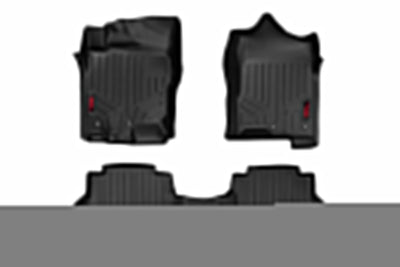 Heavy Duty Floor Mats Front/Rear-16-20 Nissan Titan, Titan XD Crew Cab Rough Country