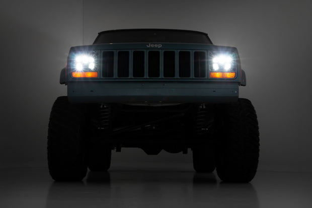 Jeep 5X7 Inch LED Headlights Jeep Cherokee XJ Rough Country