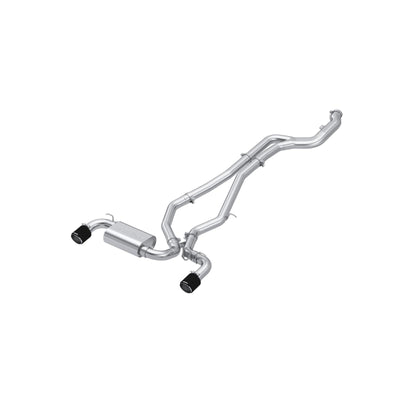 20-Up Toyota Supra T304 Stainless Steel 3 inch Cat Back Dual Rear with Carbon Fiber Tips MBRP
