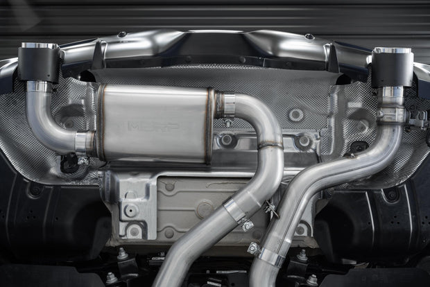 20-Up Toyota Supra T304 Stainless Steel 3 inch Cat Back Dual Rear with Carbon Fiber Tips MBRP