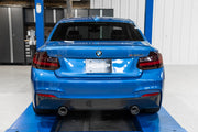 2017-2021 BMW M240i 3.0L 3.0 Inch Axle-Back Dual Rear Exit T304 Stainless Steel with Carbon Fiber Tips MBRP