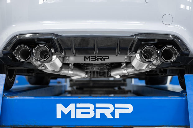 2019-2021 BMW M2 Competition 3.0L Armor Pro T304 Stainless Steel 3 Inch Resonator-Back Dual Rear Quad Outlet with Carbon Fiber Tips Active Profile MBRP