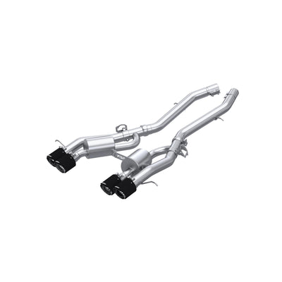 2021-Up BMW M4 G82 and M3 G80 T304 Stainless Steel 3 Inch Axle-Back Quad Rear Exit with Carbon Fiber Tips Armor Pro Series MBRP