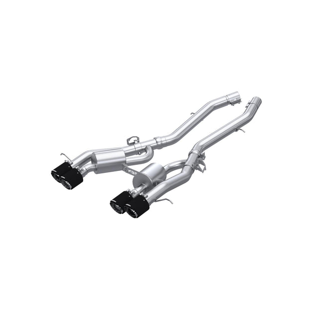 2021-Up BMW M4 G82 and M3 G80 T304 Stainless Steel 3 Inch Axle-Back Quad Rear Exit with Carbon Fiber Tips Armor Pro Series MBRP