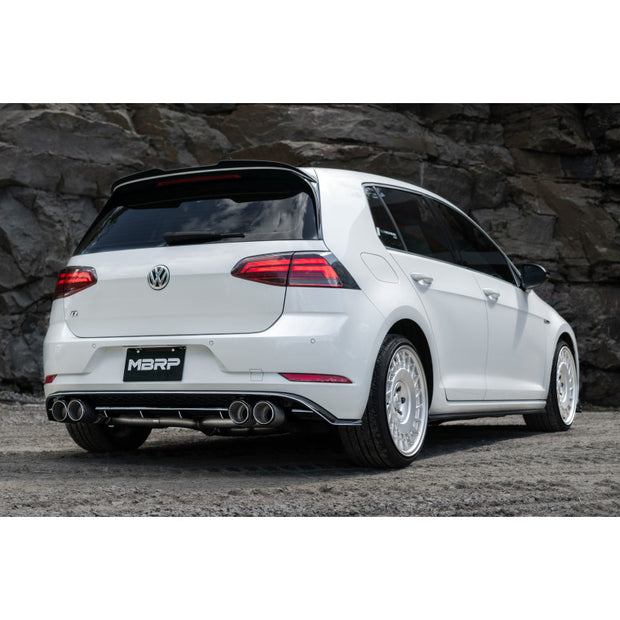 2015-2019 Volkswagen Golf Armor Pro Series 3 Inch Cat Back Quad Split Rear T304 Stainless Steel with Carbon Fiber Tips Exhaust System MBRP