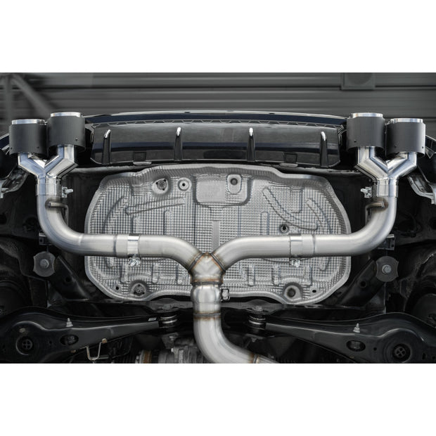 2015-2019 Volkswagen Golf Armor Pro Series 3 Inch Cat Back Quad Split Rear T304 Stainless Steel with Carbon Fiber Tips Exhaust System MBRP