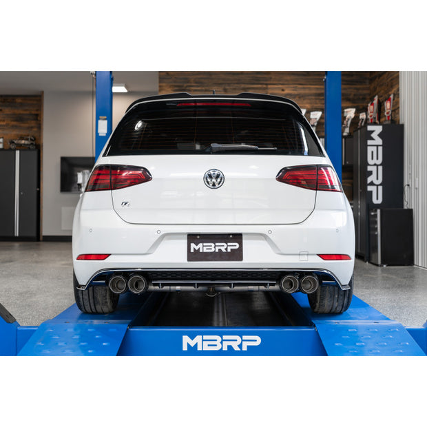 2015-2019 Volkswagen Golf Armor Pro Series 3 Inch Cat Back Quad Split Rear T304 Stainless Steel with Carbon Fiber Tips Exhaust System MBRP