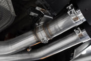 2015-2020 Audi S3 T304 Stainless Steel 3 Inch Cat Back Quad Split Rear Exit with Carbon Fiber Tips Active Exhaust MBRP