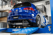 2015-21VW Golf R T304 Stainless Steel 3 inch Cat-Back Active Quad Rear Exit with Carbon Fiber Tips MBRP