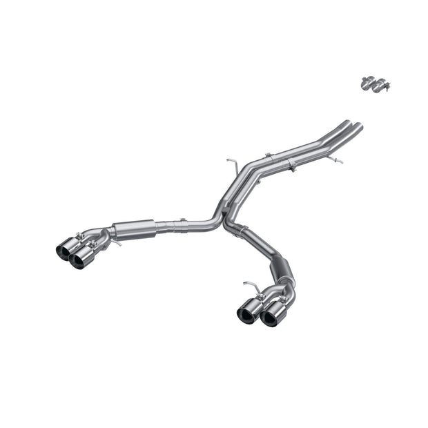 T304 Stainless Steel 2.5 Inch Resonator Back Dual Rear Quad Tips 18-Up Audi S5 Coupe/S4 Sedan MBRP