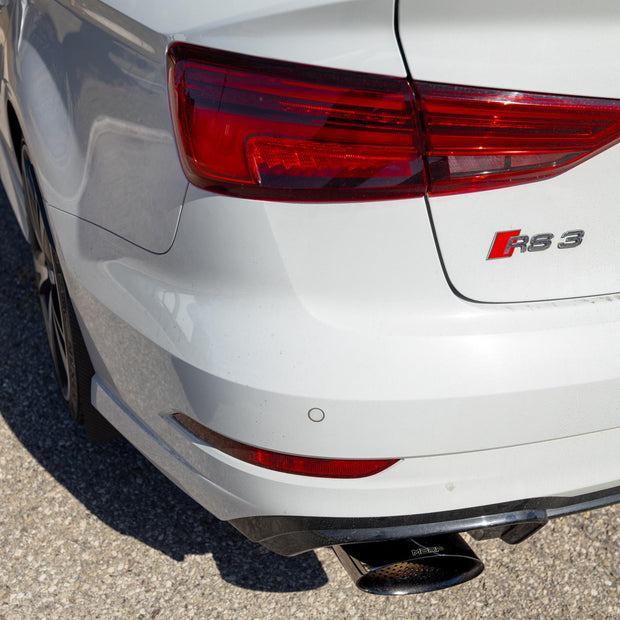 2017-2020 Audi RS3 2.5T T304 Stainless Steel 3 Inch Cat-Back Dual Split Rear with Oval Black Chrome Tips, Armor Pro MBRP