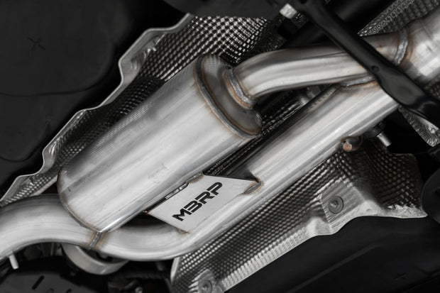 2022-Up Volkswagen Golf R MK8 T304 Stainless Steel 3 Inch Cat-Back 2.5 Inch Quad Rear Exit with Carbon Fiber Tips Active Exhaust MBRP