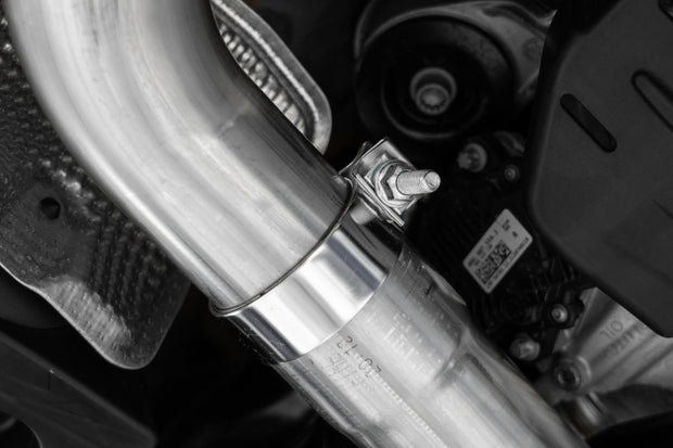 2022-Up Volkswagen Golf R MK8 T304 Stainless Steel 3 Inch Cat-Back 2.5 Inch Quad Rear Exit with Carbon Fiber Tips Active Exhaust MBRP