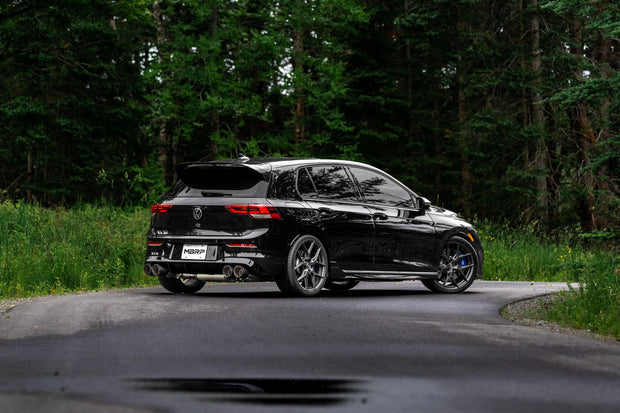 2022-Up Volkswagen Golf R MK8 T304 Stainless Steel 3 Inch Cat-Back 2.5 Inch Quad Rear Exit with Carbon Fiber Tips Active Exhaust MBRP