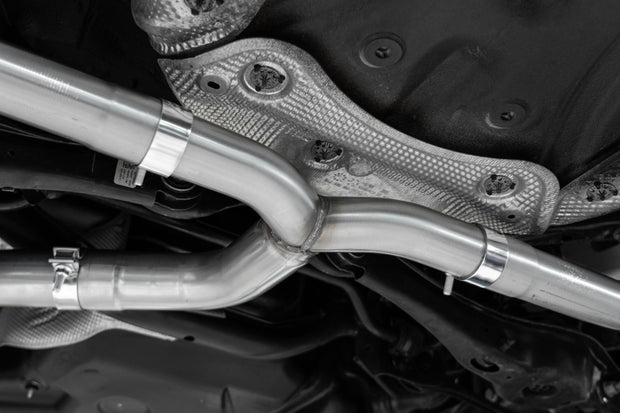 2022-Up Volkswagen Jetta GLI 2.0 TSI T304 Stainless Steel 3 Inch Cat-Back 2.5 Inch Dual Split Rear with Carbon Fiber Tips Street Profile MBRP