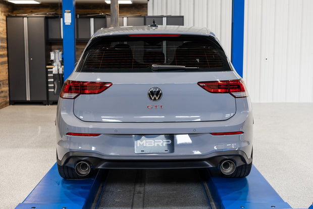 2022-Up Volkswagen Golf GTI MK8 T304 Stainless Steel 3 Inch Cat-Back 2.5 Inch Dual Split Rear with Carbon Fiber Tips MBRP