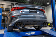 2022-Up Audi S3 2.0L Armor Pro 3 Inch Cat-Back 2.5 Inch Quad Rear Exit Active Exhaust System with Carbon Fiber Tips MBRP
