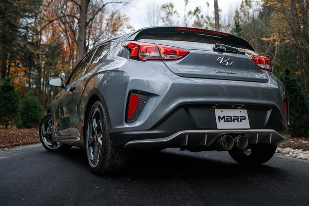 2019-2021 Hyundai Veloster Armor Pro 3 Inch Cat Back Dual Split Center Rear Exit T304 Stainless Steel with Carbon Fiber Tips MBRP