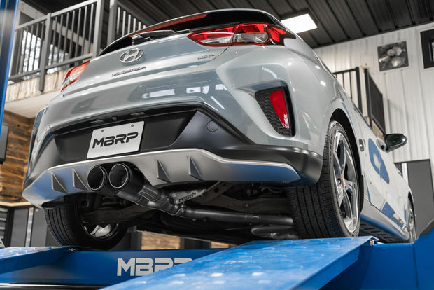 2019-2021 Hyundai Veloster Armor Lite Aluminized Steel 3 Inch Cat Back Dual Split Center Rear Exit Exhaust Sytem MBRP