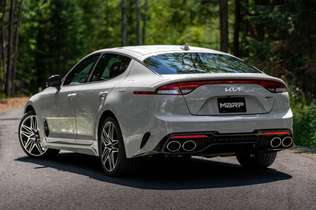2022-2024 Kia Stinger 3.3L AWD/RWD 2.5 Inch Cat-Back Dual Split Rear Quad Outlet T304 Stainless Steel Active Exhaust MBRP