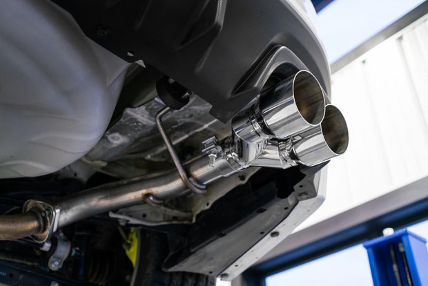 Subaru 2.5 Inch Axle Back Dual Split Rear-Quad Carbon Fiber Tips For 11-21 Subaru Impreza WRX Armor Pro MBRP