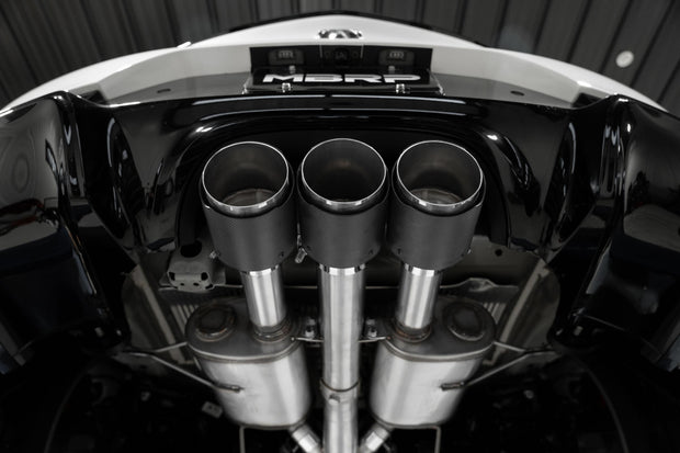 2024-up Acura Integra Type-S 2.0L 3 Inch Cat-Back Exhaust System, Armor Pro T304 Stainless Steel Triple Center Outlet with Carbon Fiber Tips, Active Exhaust, MBRP