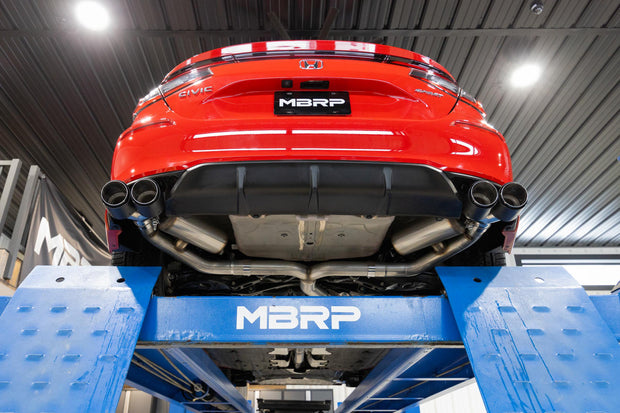 2022-2024 Honda Civic Sport Touring 1.5L Turbo Hatchback Armor Lite 3 Inch Cat-Back 2.5 Inch Dual Split Rear with Quad Carbon Fiber Tips MBRP