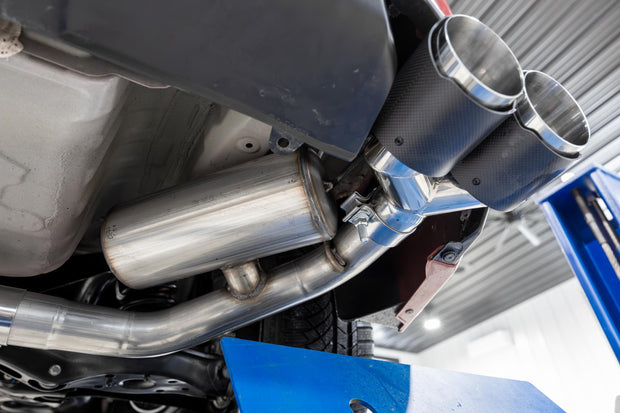 2022-2024 Honda Civic Sport Touring 1.5L Turbo Hatchback Armor Lite 3 Inch Cat-Back 2.5 Inch Dual Split Rear with Quad Carbon Fiber Tips MBRP