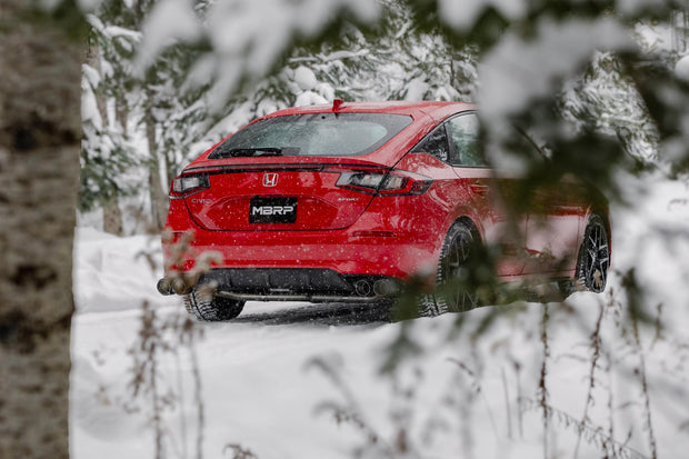 2022-2024 Honda Civic Sport Touring 1.5L Turbo Hatchback Armor Lite 3 Inch Cat-Back 2.5 Inch Dual Split Rear with Quad Carbon Fiber Tips MBRP