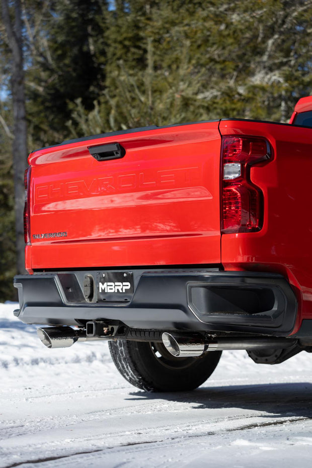 2019-Up Silverado/Sierra 1500 2.7L Armor Pro T304 Stainless Steel 3 Inch Cat-Back, 2.5 Inch Dual Split Rear Exit MBRP